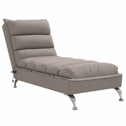 vidaXL Massageschäslong med dynor taupe tyg, schäslonger, massageschäslonger, massagesoffor, massageschäslong, massagesoffa, schäslong i tyg