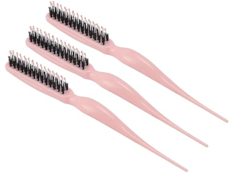 Spazzola per Capelli Cotonatura in 3 Pezzi con Impugnatura Ergonomica, Spazzola Cotonatura Portatile, Pettine a Coda di Topo per la Casa e il Viaggio (Roseo)