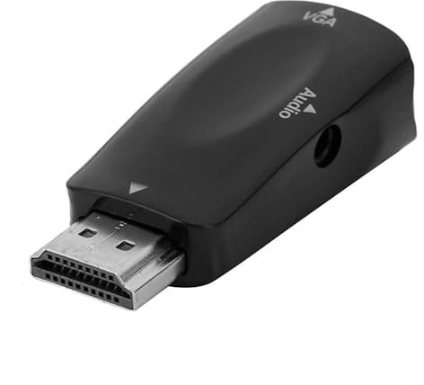 Mini Adaptador convertidor HDMI Macho a VGA Hembra con Salida de Audio Jack 3.5mm * Incluye Cable Auxiliar