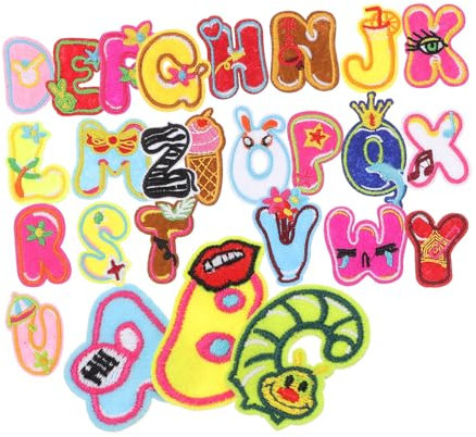 Tofficu 26stücke Teiliges Aus Bügelbuchstaben Für Stoffe Bunte Gestickte Buchstaben-patches Für Kleidung Rucksäcke Und -dekoration A-z Einfach Anzubringen Und Langlebig