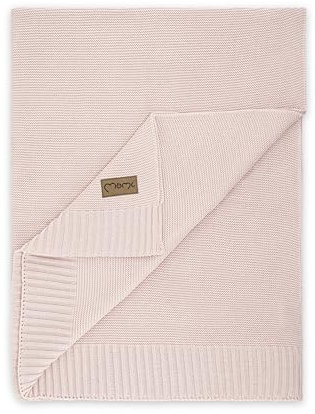 MoMi - Manta para bebé y niño Hug, Medidas 80 x 110 cm, acogedora Manta confeccionada en 50% de algodón y 50% de Fibras de bambú, Manta de Punto Cochecito, Silla de Paseo y Cuna