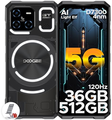DOOGEE Blade GT Ultra 5G Outdoor Handy Ohne Vertrag, 36 GB RAM+512 GB ROM, 4nm MediaTek 7300, 100 MP AI Kamera, 6,72 Zoll FHD+ 120 Hz Outdoor Smartphone, LED Licht/5500mAh/33W/NFC/Face ID