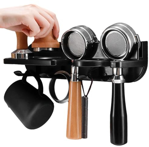 Wall Mounted Coffee Tamper Holder - Station Organizer, Machine Accessory Holder | Home Coffee Bar Organizer Barista Commercial Coffee Station Rack Home Commercial Coffee Setup