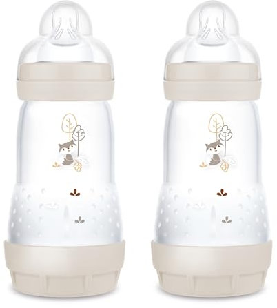 MAM Easy Start Anti-Colic Babyflasche | Milchflasche für Neugeborene | 94% Akzeptanz | 80% weniger Koliken | stillfreundliche Trinkflasche | Sauger Gr. 1 | 260ml | 0+ Mon | uni | 2 Stück