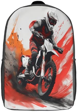 kaiyun Moto-Cross Rucksack Für Kinder,niedlich,Grosse Kapazitätleicht,Rennen Schulranzen,Teenager Leichtgewicht Büchertasche,17inch