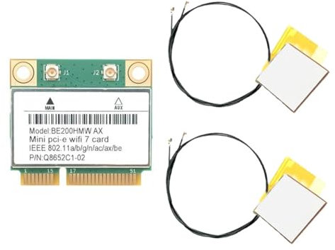 Uxsjakjsd Adaptador WiFi 7 BE200 PCIE Bluetooth 5.4 Tribanda 2.4G/5G/6GHz 8774Mbps con Antena