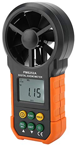 YWBL-WH Anemómetro Digital Medidor de Velocidad del Viento del Viento Medidor de Medición del Flujo del Viento con Luz de Fondo LCD Grande