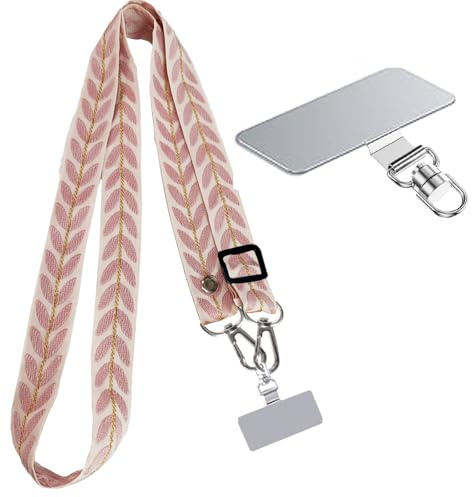 MUYAPAY Universell mobiltelefonkedja, lämplig för att hänga fast alla smartphones, justerbar crossbody-rem, telefonrem, handledsrem, justerbar nyckelband, justerbart halsband, multifunktionell