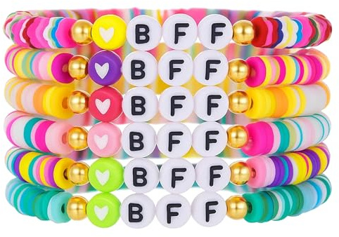 PonFxp Friendship Bracelet Set, 6 Pcs Best Friend Bracelets for Girls and Women, BFF Gifts for Birthday, Christmas, and Special Occasions, Adjustable and Stylish Design