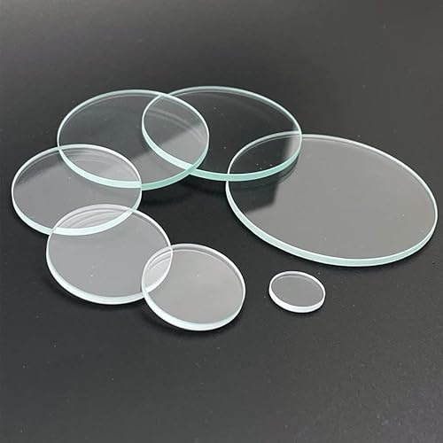 1 st. rund platt glaslins for ficklampa, pannlampa och cykellampa - 20-75 mm diameter, 1,3-2,5 mm tjocklek,(18mm x 1.5mm)