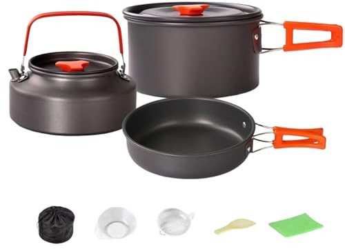 Juego De Cocina Para Acampada,Utensilios De Senderismo Y Picnic 3 Piezas | Portátil Apilable Para Senderismo Acampada Viajes Autocaravana Supervivencia