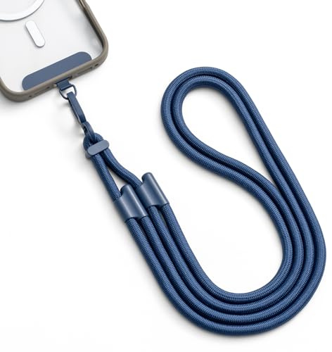MORSUNBELA Handykette Handyband zum Umhängen Verstellbar für Handyhülle | 7 mm Polyester mit Tragering für Alltag Reisen, 80 cm bis 150 cm, Kombinierbar mit Kopfhörern Schlüssel Brillen