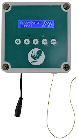 Asixxsix Porta Automatica Impermeabile per Timer di Pollaio Con, Visualizza un LED, Telecomando Protegge Il Pollame Dai Predatori