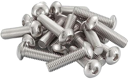 Homeponnew 20 Stück M6 Innensechskant-Halbrundschrauben, Vollgewinde, 304 Edelstahl, für die Reparatur von Haushaltsmöbeln und mechanische Anwendungen