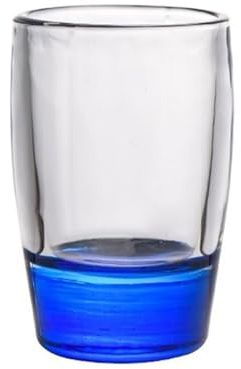 LJHFG63KUYT Bicchieri in vetro Bicchierino da shot con base colorata, bicchieri trasparenti 1,5 oz pesante for whisky, tequila, vodka, liquori e superalcolici per succhi(Dark Blue)