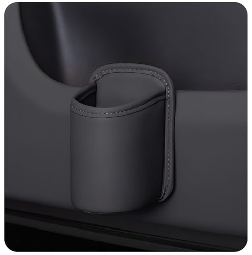 WENINETIES 2 Stück Auto Getränkehalter für BMW 3 Series 3er Serie 3 E46 Touring 1998-2005, Organizer aus PU-Leder Aufbewahrungsbox Wasserdicht Halterung Getränke,Black
