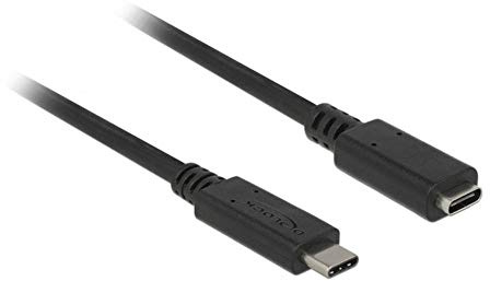 DeLOCK USB-Kabel USB 3.2 Gen1 (USB 3.0 / USB 3.1 Gen1) USB-C® Stecker, USB-C® Buchse 1.00 m Schwarz 85533