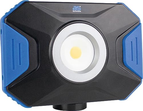 as - Schwabe Projecteur LED 10 W mobile de construction avec support I Projecteur LED orientable pour l'extérieur I Spot LED I Projecteurs LED pour l'extérieur - IP54, Noir, Bleu, 46360