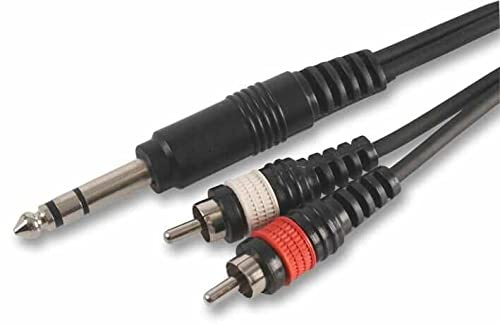 Pulse PLS00123 Câble jack stéréo 6,35 mm (1/4) vers 2 prises phono (RCA) Noir 5 m