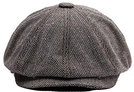 YAMEE Herren Baskenmütze Barett, Schiebermütze Herren, Unisex Beret Schirmmütze Flatcap Sportmütze Gatsby Newsboy Cap, Barette Cap,Größe 58cm-60cm
