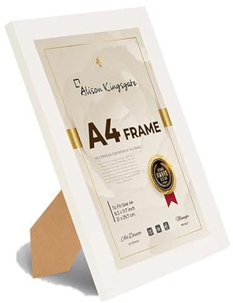 A4 Picture Frame with Safe Perspex Sheet & Wall Mounted Hooks – Certificate & Display Frame for Landscape or Portrait Orientation
