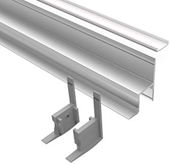 Tivendis Led Alu Profil 2 m AD mit Zubehör für Strip/Streifen bis 18 mm breit | Abdeckung satiniert milchig | Einbau Trockenbau Abschlussleiste Abschlussprofil Deckenleiste eloxiert