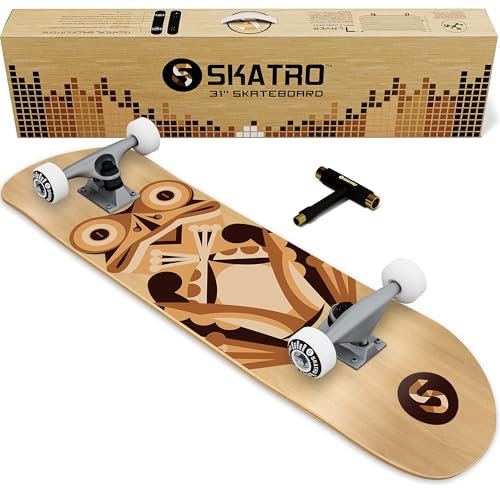 SKATRO - Pro Skateboard, 78,7 cm, komplettes Skateboard, Alter: Erwachsene, Jungen, Mädchen, Anfänger und Kinder.