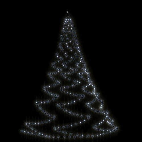 vidaXL Árbol de Pared, Árbol con Gancho Metálico 260 LED, Luces de Decoración de Navidad, Cadena LED de Pared para Fiestas, Blanco Frío 3 m