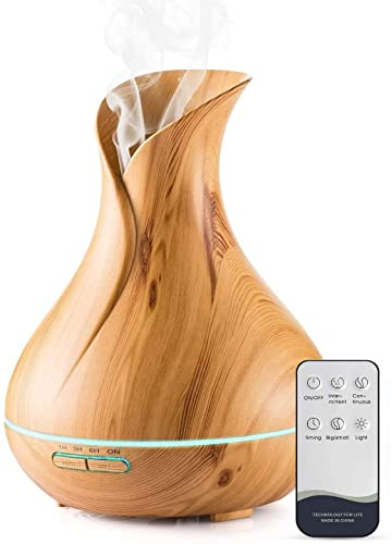 Aoonar 550ml Aroma Diffuser für Ätherische Öle – Ultraschall Luftbefeuchter mit 7 LED-Farben, BPA-frei, Aromatherapie Diffusor für Schlafzimmer, Büro & Spa (550ml Remote Control)