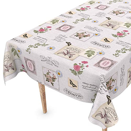 Tischdecke abwaschbar Wachstuch Wachstuchtischdecke 180 x 140cm Schnittkante Botanical Nature Gartentischdecke Wachstuch