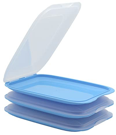 3 cajas apilables para embutidos, color azul