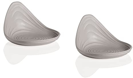Guzzini - Tierra, Set di 2 Ciotoline da Snack - Grigio Tortora, 12,3x12xh7,3 cm - 196301158