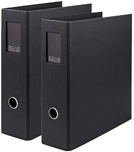 Rössler 1317452709-2 - S.O.H.O mapp DIN A4, 2 stycken, med spakmekanik och ryggskylt, ryggbredd 85 mm, svart, 285 x 85 x 320 mm