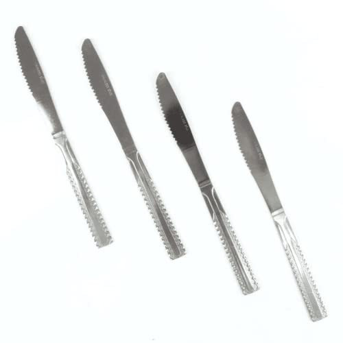 Buystarget Stainless Steel Knives Set Cutlery Utensils Serrated Dining Table Knife UK (Set of 4)