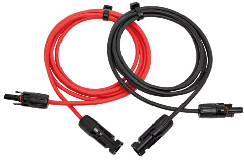 RSE SOLARKABEL VERLÄNGERUNGSKABEL ROT SCHWARZ 4 MM² ODER 6 MM² MIT STECKER - SOLARSTECKER, 2x 15m 6mm²