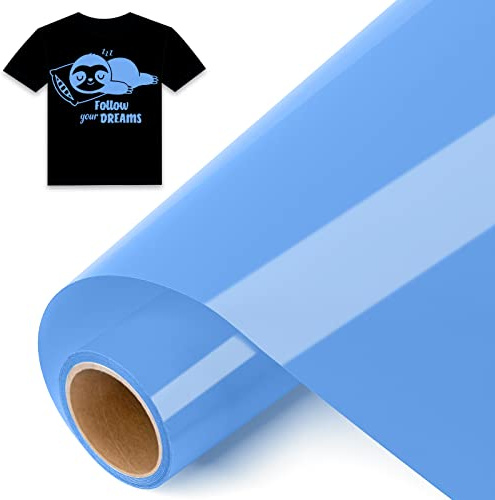 IModeur Plotterfolie Textil Himmelblau – 30,5 x 244 cm Flexfolie Plotter Textil blau für Silhouette Cameo, Kleidung, Mützen, Hosen, andere Stoffe