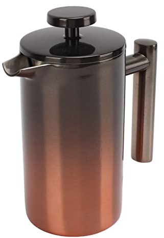 French Press Coffee Maker, 304 Stainless Steel Cold Brew Heatable French Press with Filter, Dishwasher Safe, No Coffee Grounds, Insulated French Coffee Press for Camping Travel (350ml)