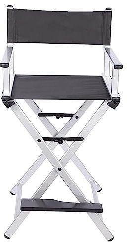 DiicMa Regiestuhl, Make-up-Artist-Stuhl, klappbarer Regiestuhl, tragbarer Aluminiumstuhl, Faltbarer Make-up-Artist-Stuhl (Color : Silver)
