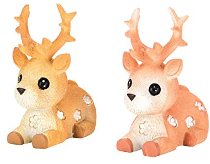 SAFIGLE 2pièces Décoration Faon Ornement Cerf Sika Ornement Cerf Créatif Modèle De Sika Figurine De Faon Adorable Décoration De Bureau Cadeau Invité pour Maison Boutique