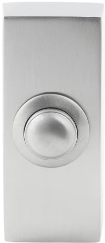BYRON Wired Door Bell Push Button – Simple Design – Compatible with Most Chimes – Easy Installation with E4ALL Thankyou card (BRUSHED NICKEL)