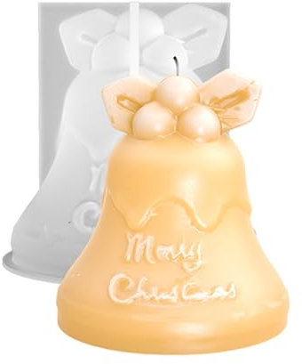 YEJAHY 3D Kerzenform Silikon Weihnachten Kerzenformen, DIY silikonform kerze, für Selbstgemachte Duftkerzen, Weihnachtliche Basteldekorationen, Silikonharzformen (E)