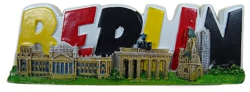 Souvenir Magnet Berlin 4 x 9,5 cm Brandenburger Tor Kirche Deko GCG 050