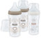 NUK Perfect Match Baby Bottles Set | 3+ Months | Adapts to Baby's Palate | Temperature Control | Anti Colic Vent | 260 ml | BPA-Free | Medium Silicone Teat | Rainbow & Heart | 3 Count
