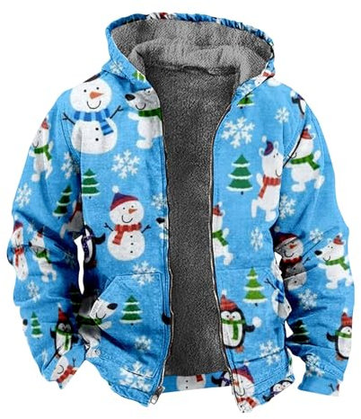 KONG JIMFAN Regenjacke Herren Sport T Shirt Regenjacke Übergröße Outdoor Jacke Herren Cordjacke Herren Sakko Sportlich Modern Jacke Umlegekragen Jacke Shearling Jacke(Sky Blue,7XL)