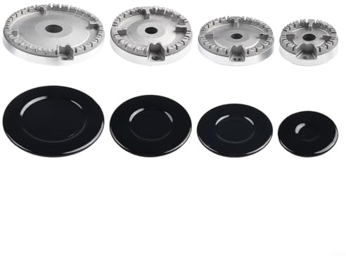 ReachMall Kochfeld-Brenner-Set, Herddeckel-Set für Gasbrenner, passend für die meisten Gasherd-Brenner (flach), 9WEF33656WE1JZC00955IZH70J0F3G