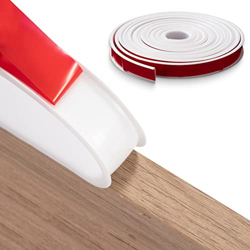 FAKILO 3m Cintas Flexibles para Bordes de Muebles en Forma de U, TPE Blanco Autoadhesivo para Bordes de Chapa de Madera para la restauración de mesas, armarios y estantes (Blanco, 36mm x 3m)