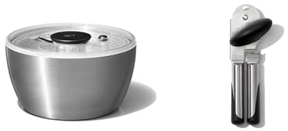 OXO Steel Salad Spinner & Steel Tin Opener
