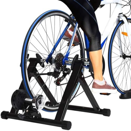 Indoor Exercise Bike Trainer Stand Bicycle Trainer For 26-28 In Wheel Road Bike, Indoor Riding Foldable Bike Trainer Stand With Front Wheel Support， For Exercise, Training, Home Workout