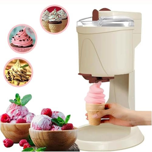 GHRERTX Softeismaschine, 1 l, for Zuhause, DIY, Küche, automatische Mini-Frucht-Softeismaschine, Joghurt-Eismaschinen, for Joghurt, Sorbet