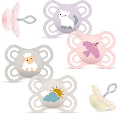 MAM Perfect Silikon Schnuller 0-6 Uni Mix // 4er Set, inkl. Transport- Sterilisierbox // Dento-Flex, für eine gesunde Mundentwicklung, Extra dünner, flexibler Sauger 2 Boxen